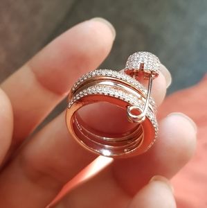 Apm tripple hoop stacked safety pin ring